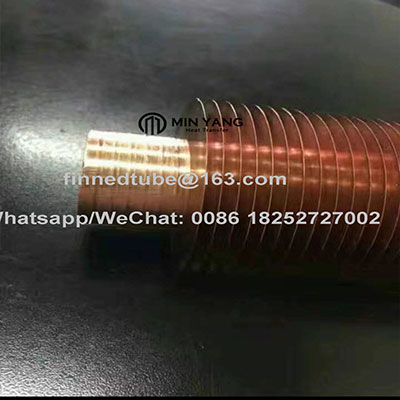 Copper Nickel Alloy Bimetallic Extruded Copper Finned Tube with ring spacer